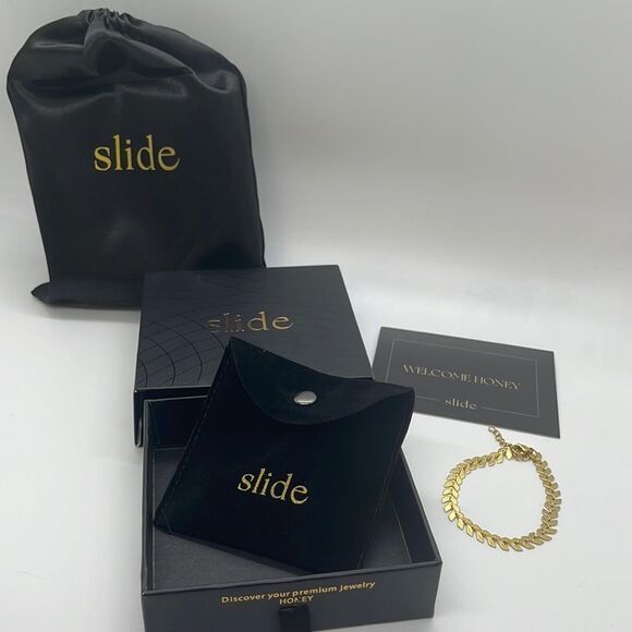 NWT Slide Jewels 14K Gold Chain Ankle Bracelet - Picture 2 of 4